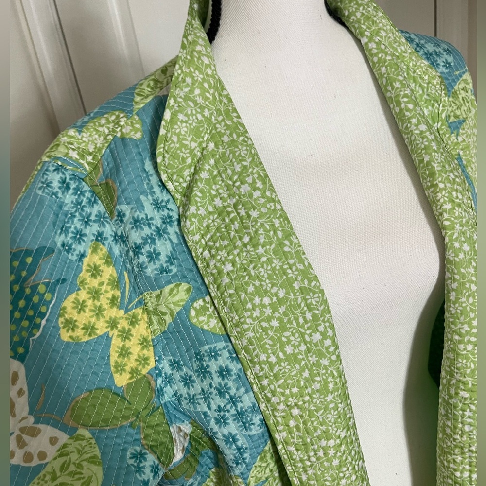 Reversible Light Weight Jacket 2x Butterflies Flo… - image 4